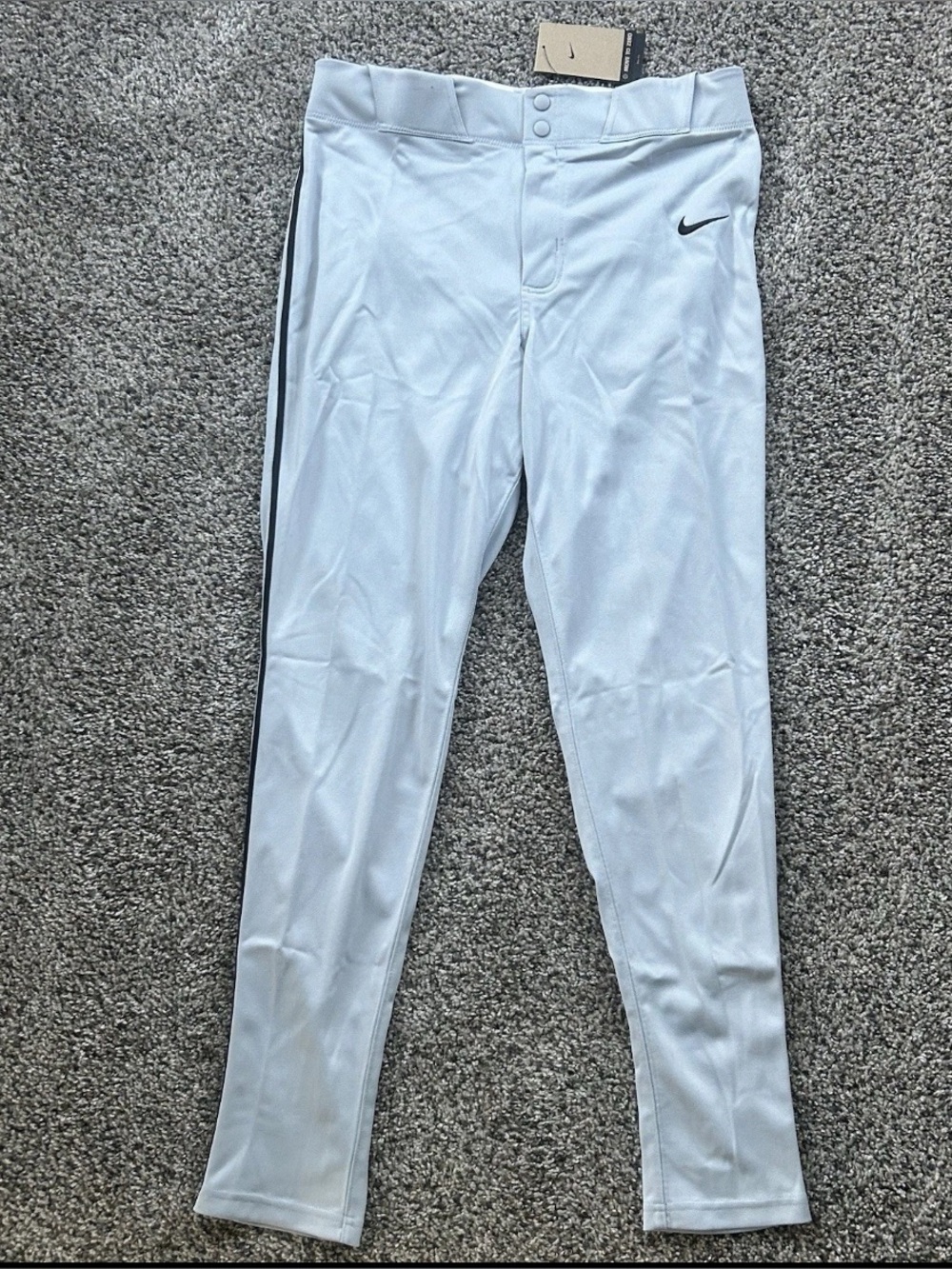 Nike Vapor Select Men's Piped Baseball Pants Gray Black Size Medium FZ1373-012